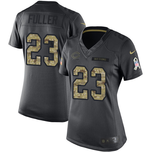 Women's Limited Kyle Fuller Nike Jersey Black - #23 2016 Salute to Service NFL Chicago Bears